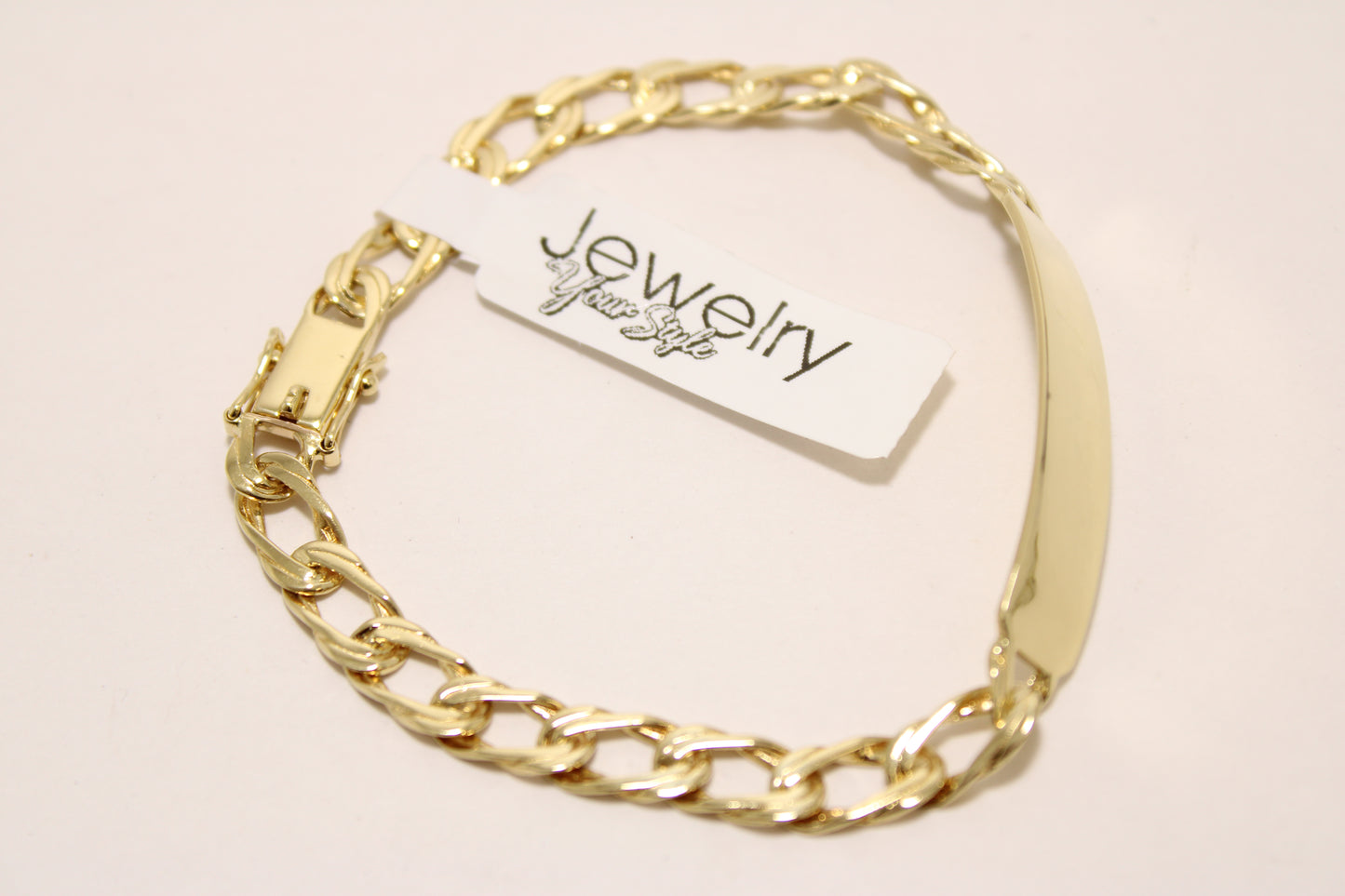 8.5" 18K Gold Cuban Link ID Bracelet