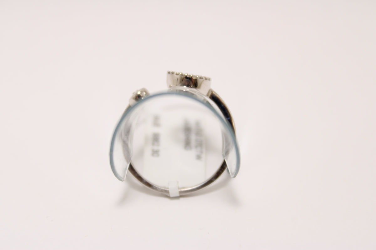 14K White Gold Open Circle Pavé Ring