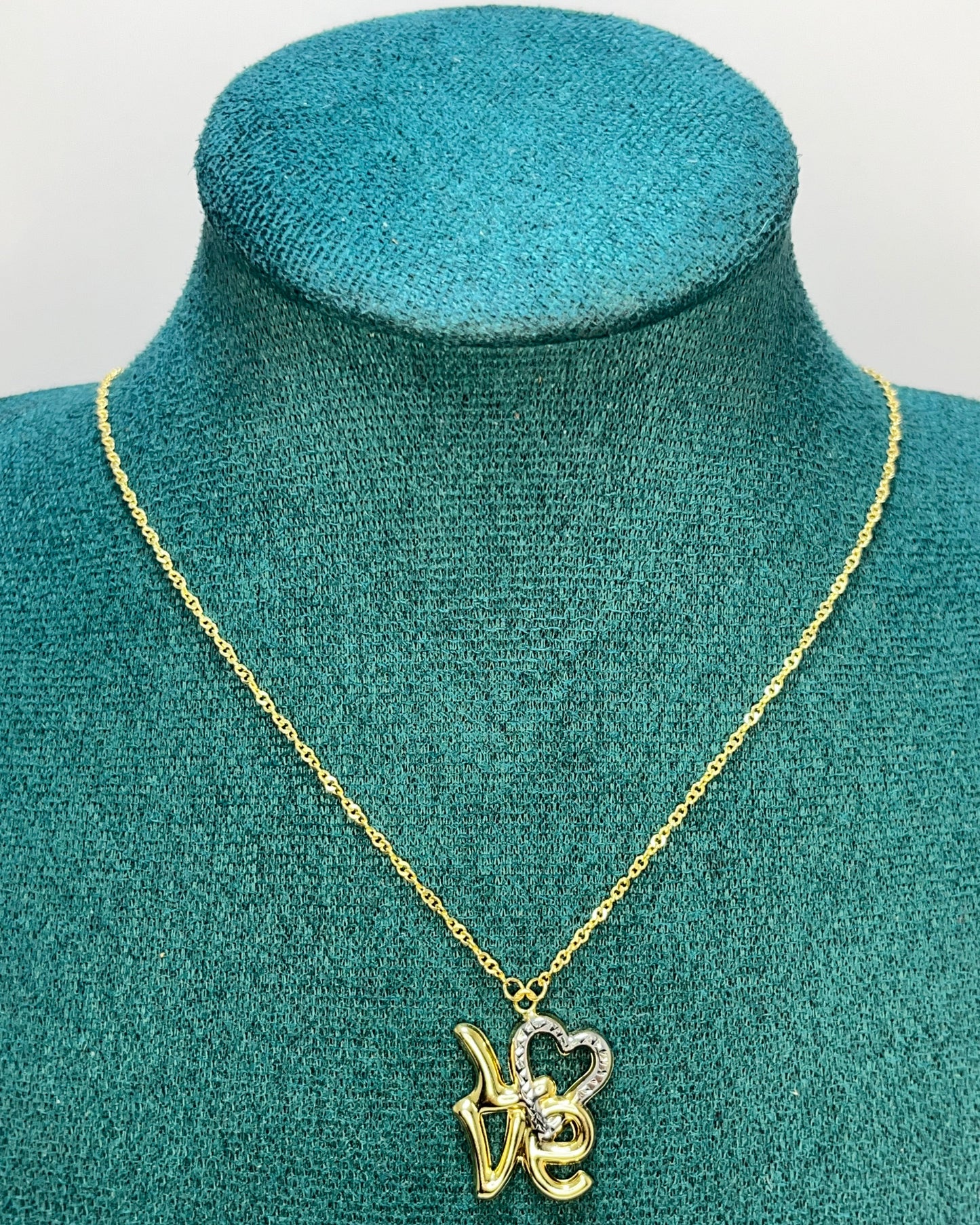 LOVE Two-Tone Necklace 14K Gold