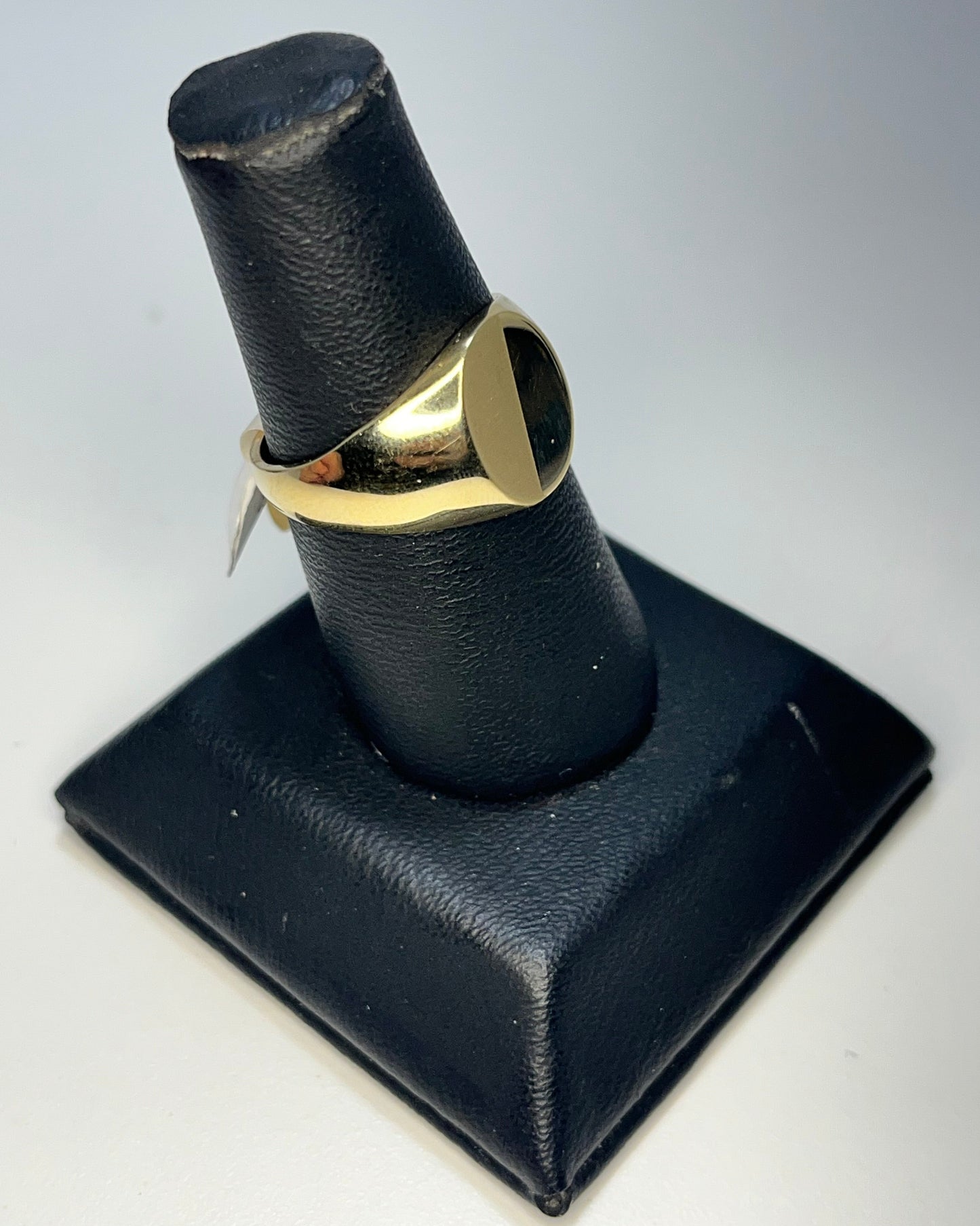 Half Matte Signet Men's Ring 14K Gold