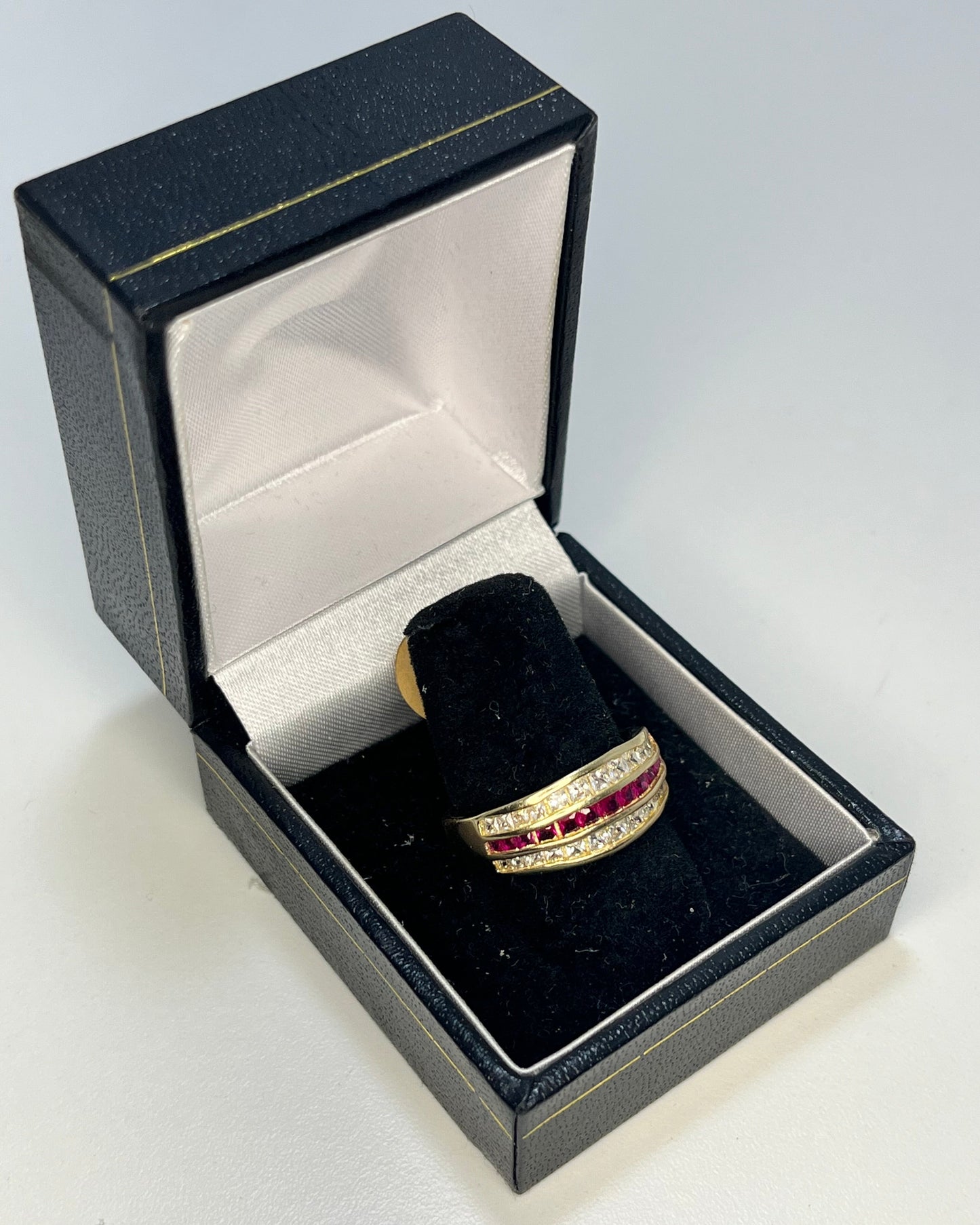 Pink Line Band Ring 14K Gold