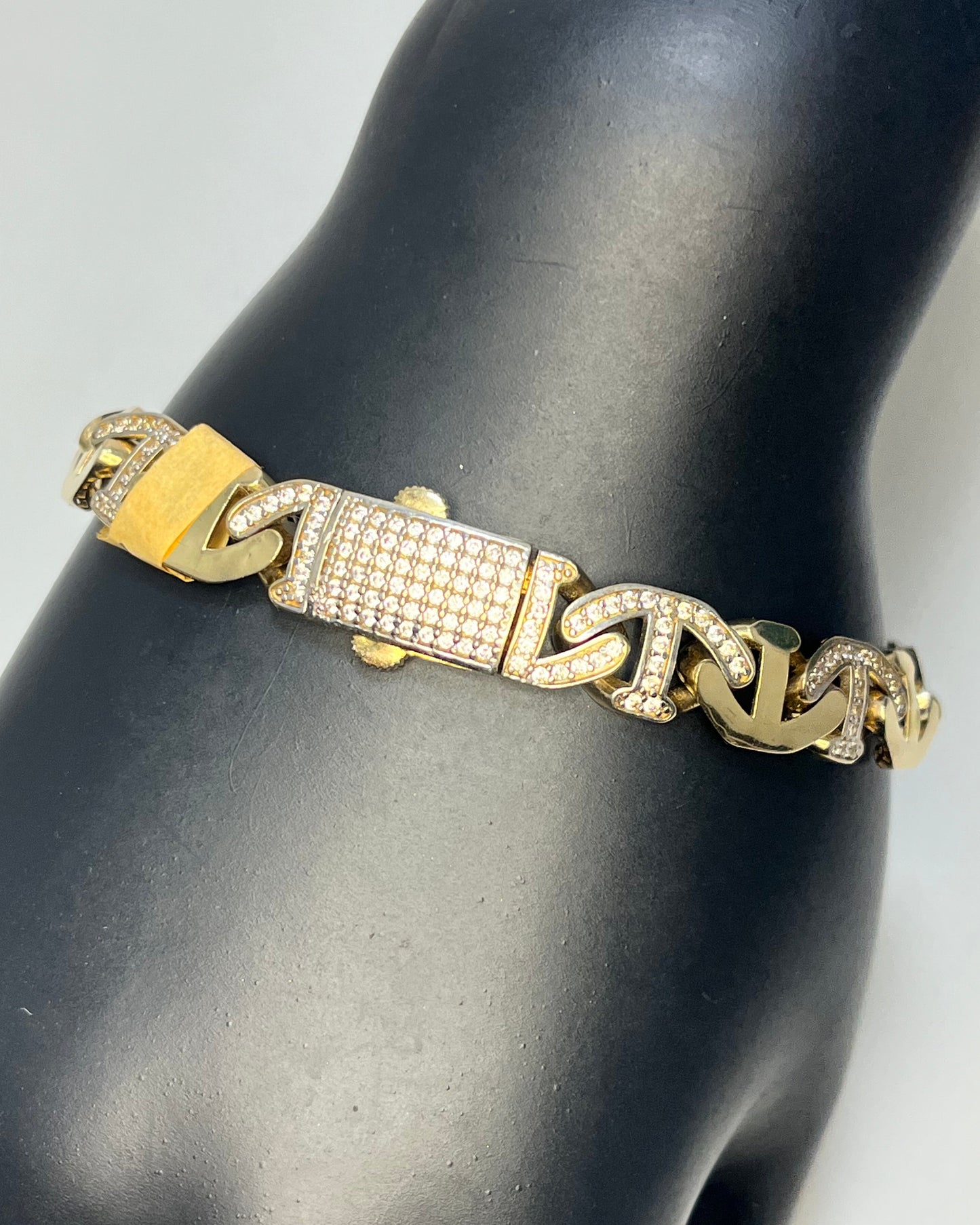 Diamond-Cut Mariner Link Bracelet 14K Gold