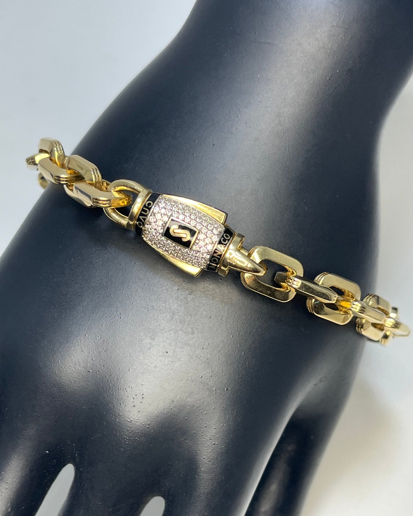 Paperclip Barrel Clasp Bracelet 14K Gold