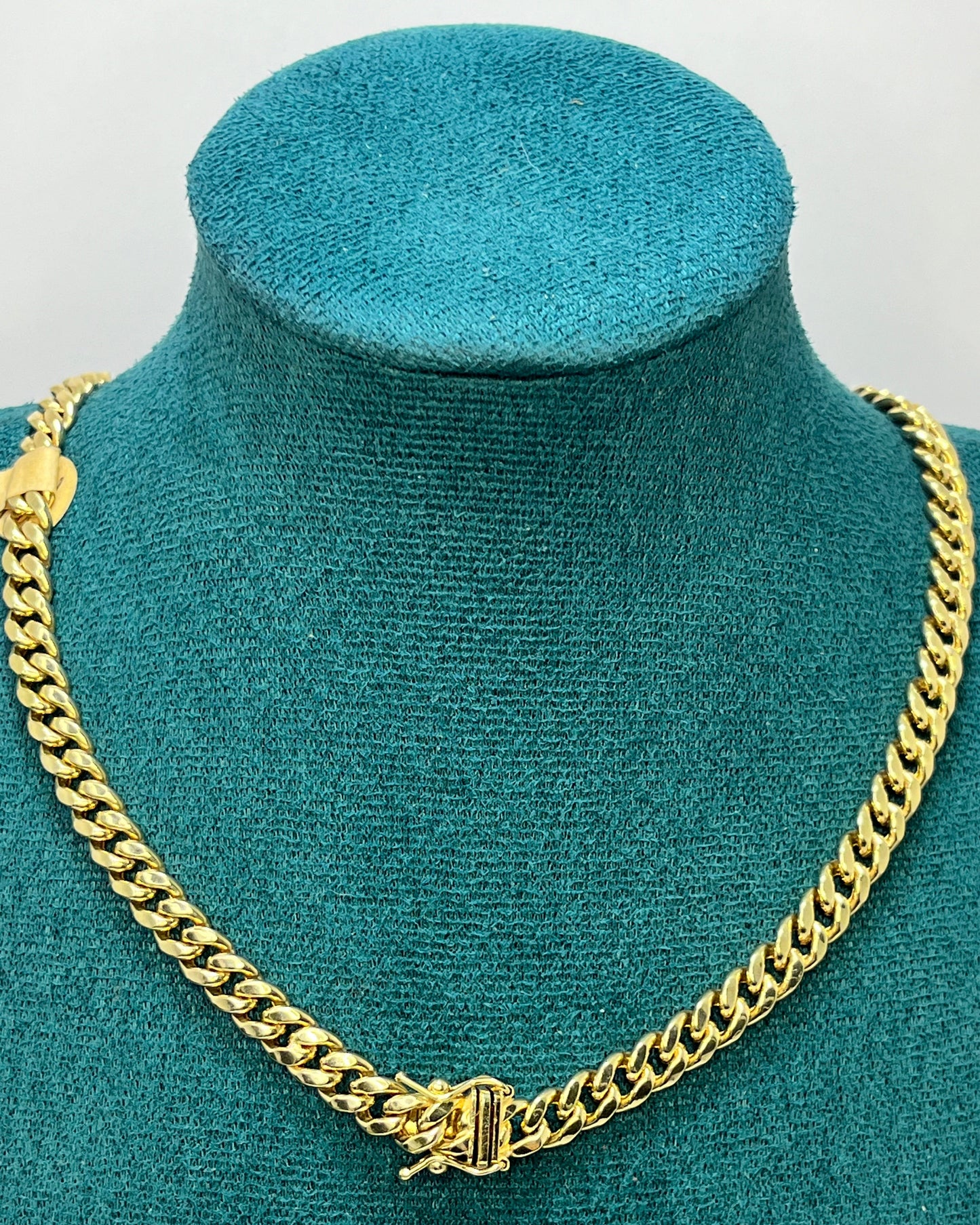 Miami Cuban Open Box Chain 18" 14K Gold
