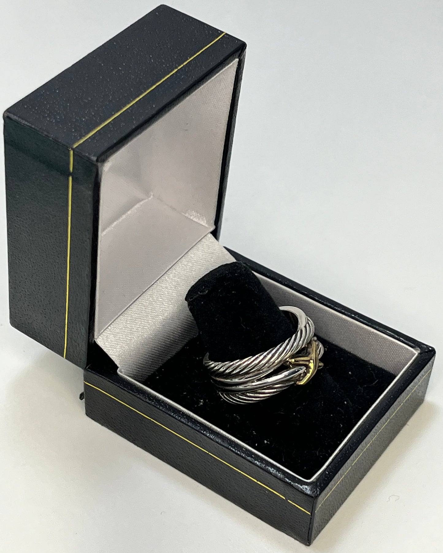 Anillo Cordón X Dorado Oro-Plata