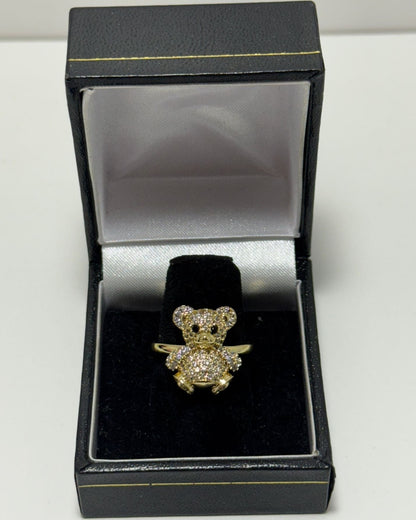 Osito Blanco Anillo Ajustable Cover Gold