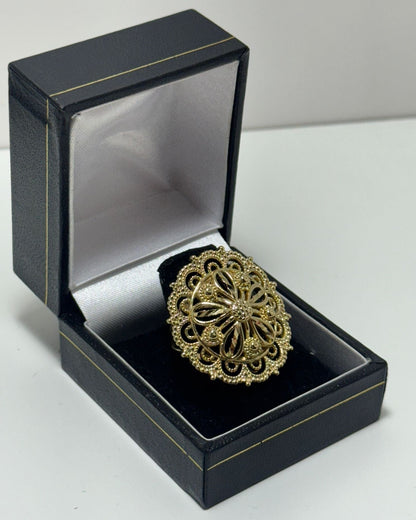 Domo Elegante Anillo Cóctel Cover Gold