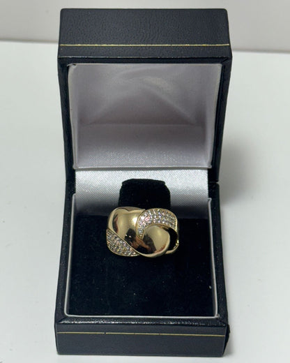 Espiral Mezclado Anillo Banda Cover Gold