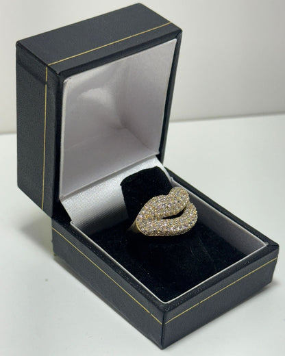 Lips Ring with Zirconia Gold Plated