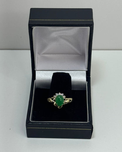 Piedra Verde Anillo Cover Gold