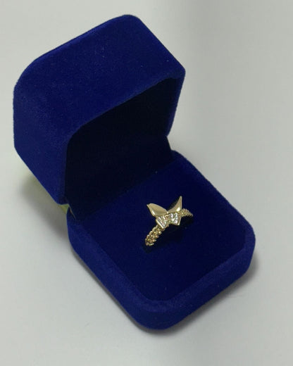 Mariposa Acostada Anillo Cover Gold