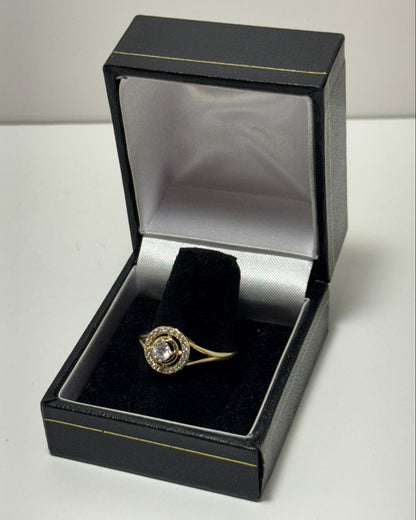 Círcon Anillo Halo Cover Gold