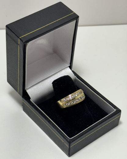 Doble Fila CC Anillo Banda Cover Gold