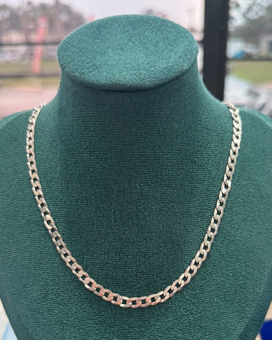 Shiny Cut Cuban Link Chain Silver 925