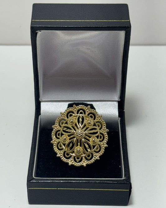 Domo Elegante Anillo Cóctel Cover Gold