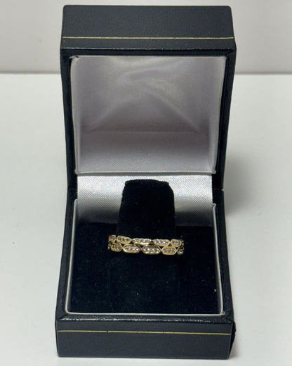 Banda Cuadritos Anillo Cover Gold