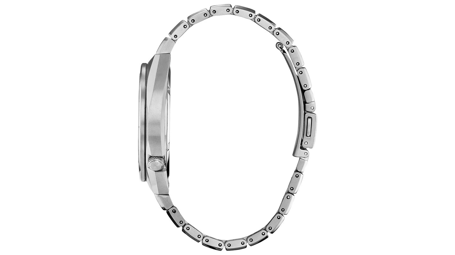 Men's Armor Eco-Drive Silver-Tone Titanium Bracelet Watch 41mm