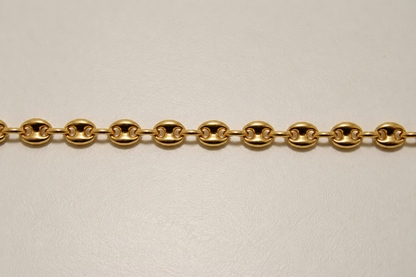 18K Gold Puff Gucci Link Chain – 5mm, 24"