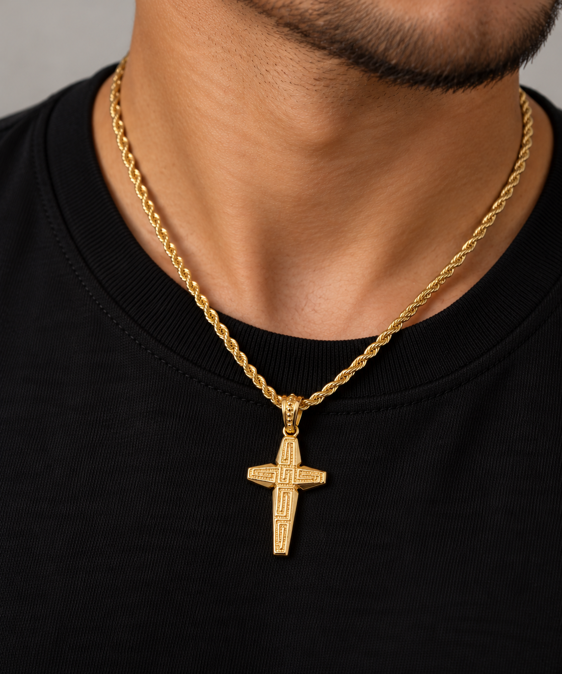 14K Gold Greek Key Cross Pendant – Jewelry Your Style