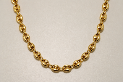 18K Gold Puff Gucci Link Chain – 5mm, 24"