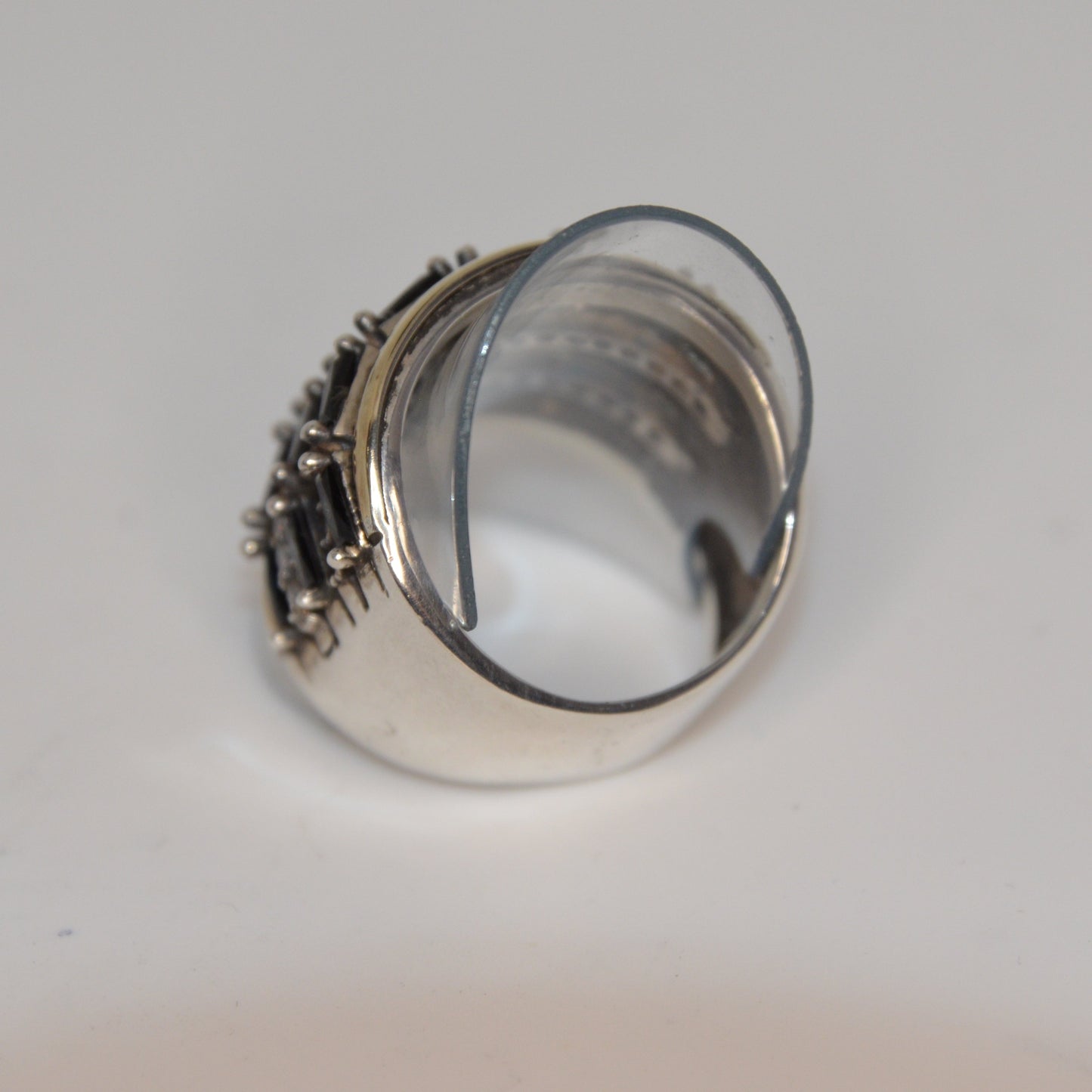 Black and White Cocktail Ring Gold-Silver