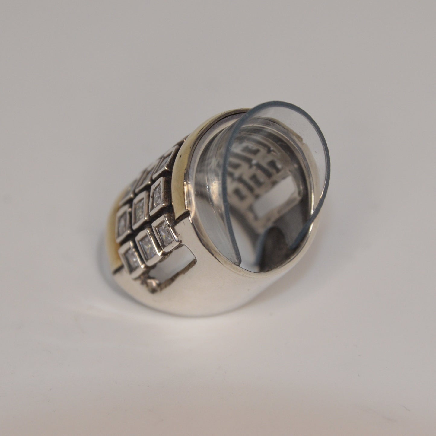 Striped Cocktail Ring Gold-Silver