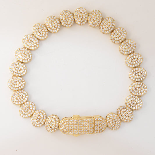 Circular Closure Box Tennis Bracelet 14K Gold