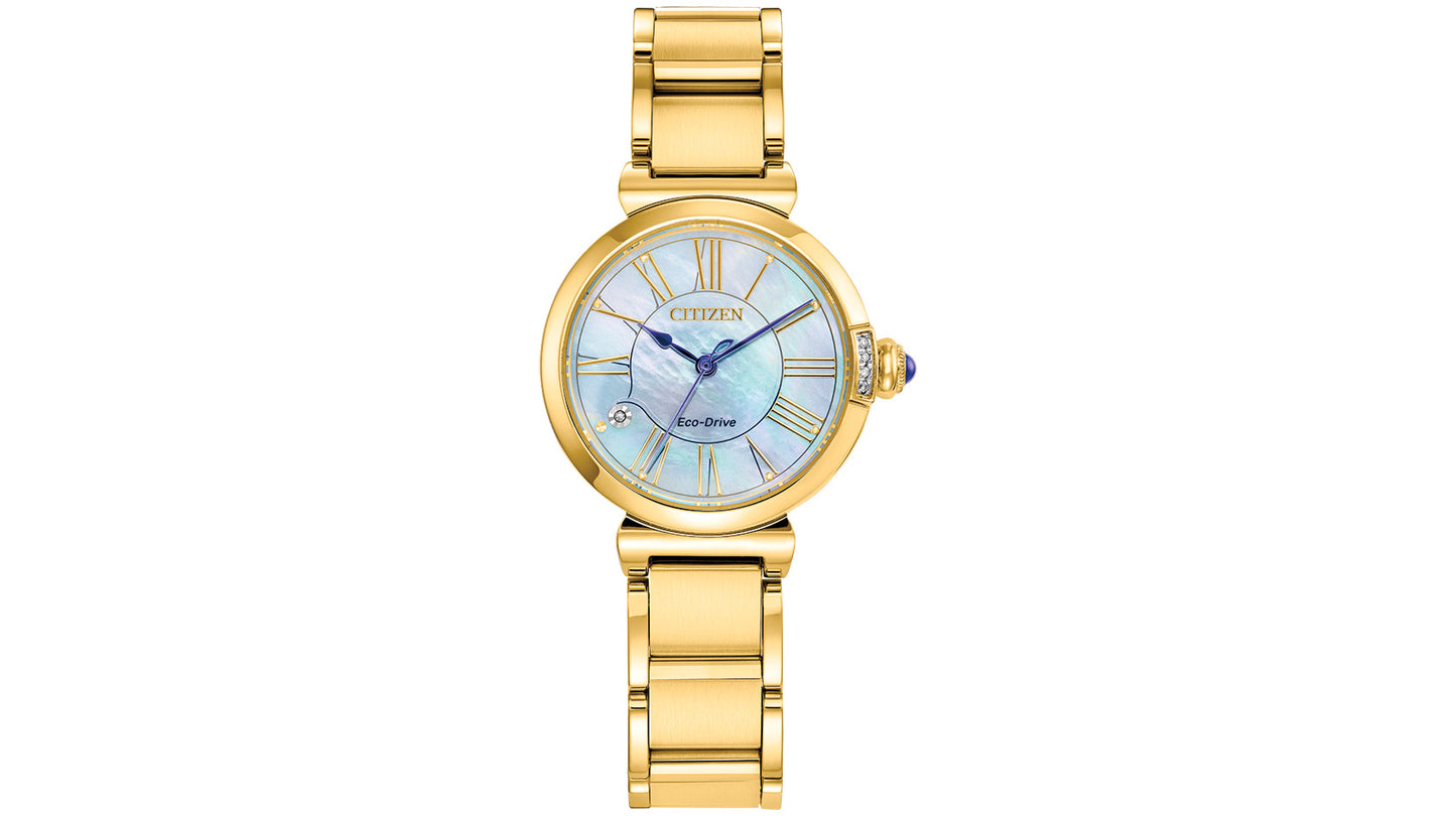 Eco-Drive Mae Women's Diamond Accent Gold-Tone Watch - 30mm