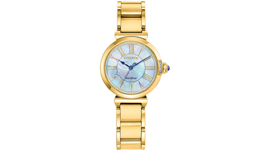 Eco-Drive Mae Women's Diamond Accent Gold-Tone Watch - 30mm