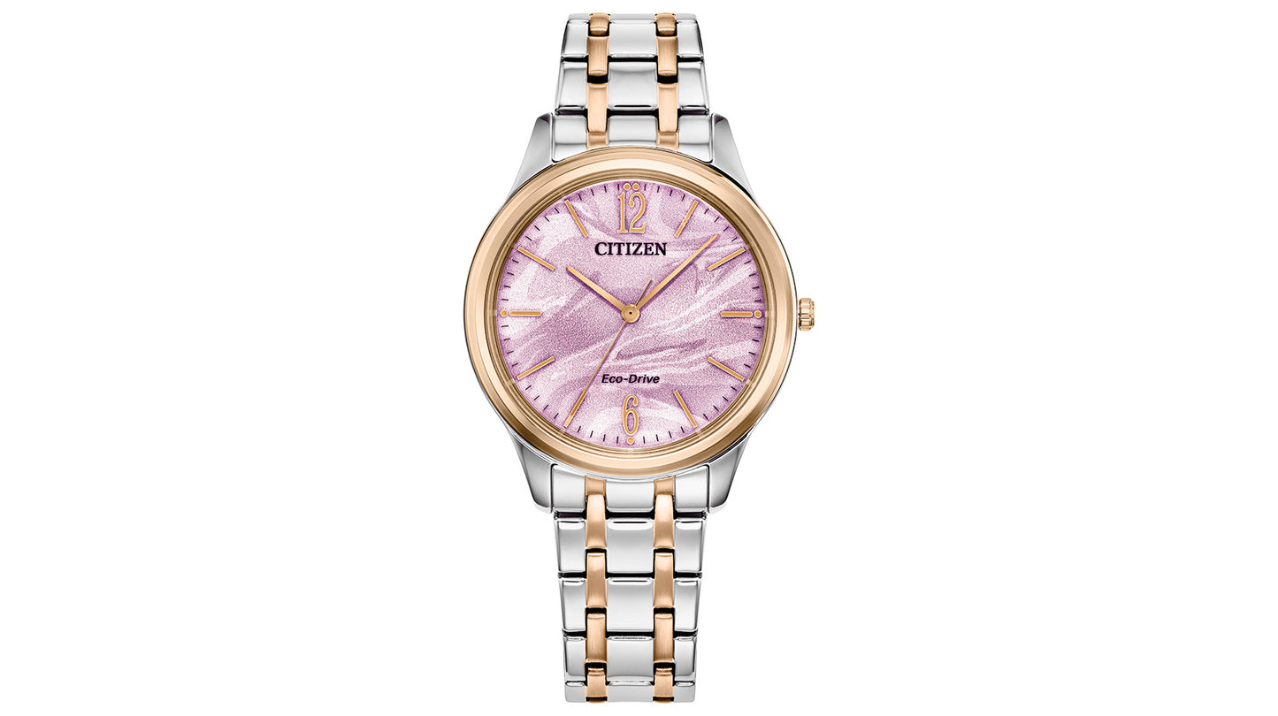 Ladies Eco Watch 36mm with Pink Marbled Dial
