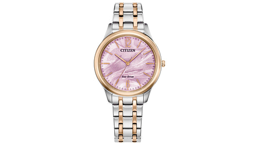 Ladies Eco Watch 36mm with Pink Marbled Dial