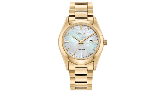 Eco-Drive Women's Sport Luxury Diamond Accent Gold-Tone  Watch 33mm