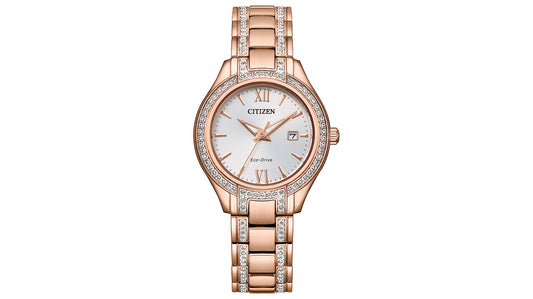 Eco-Drive Women's Silhouette Crystal Rose Gold-Tone Watch 30mm