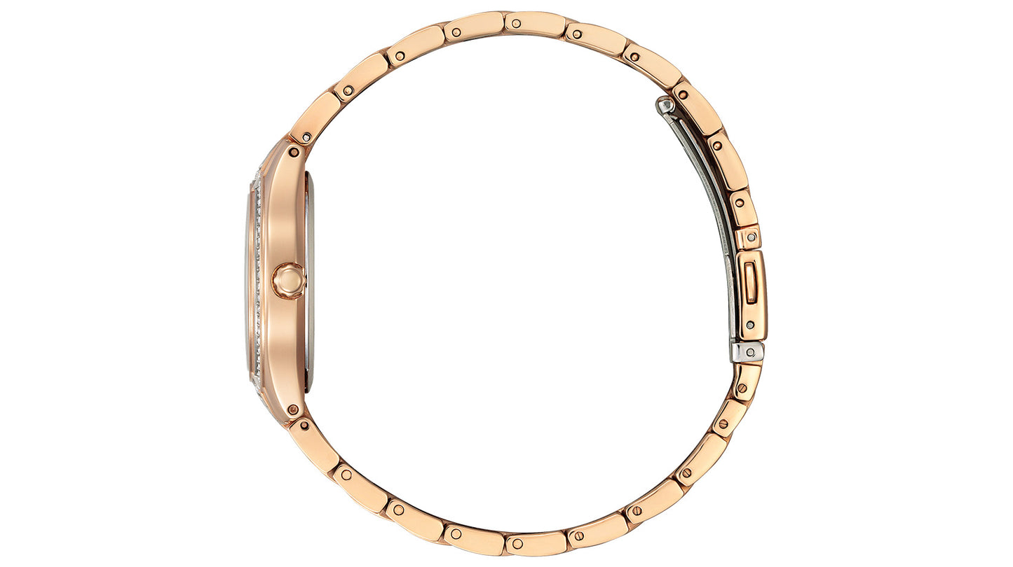 Eco-Drive Women's Silhouette Crystal Rose Gold-Tone Watch 30mm