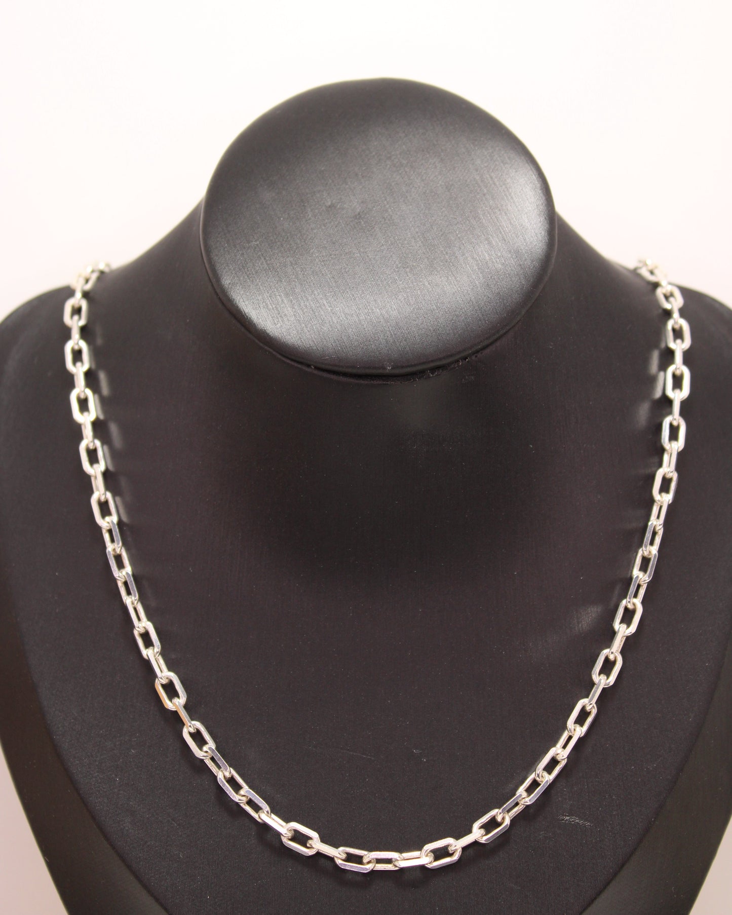 23" Square Paperclip Chain 925 Silver