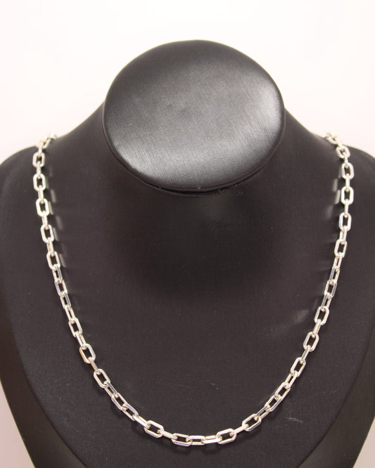 23" Square Paperclip Chain 925 Silver