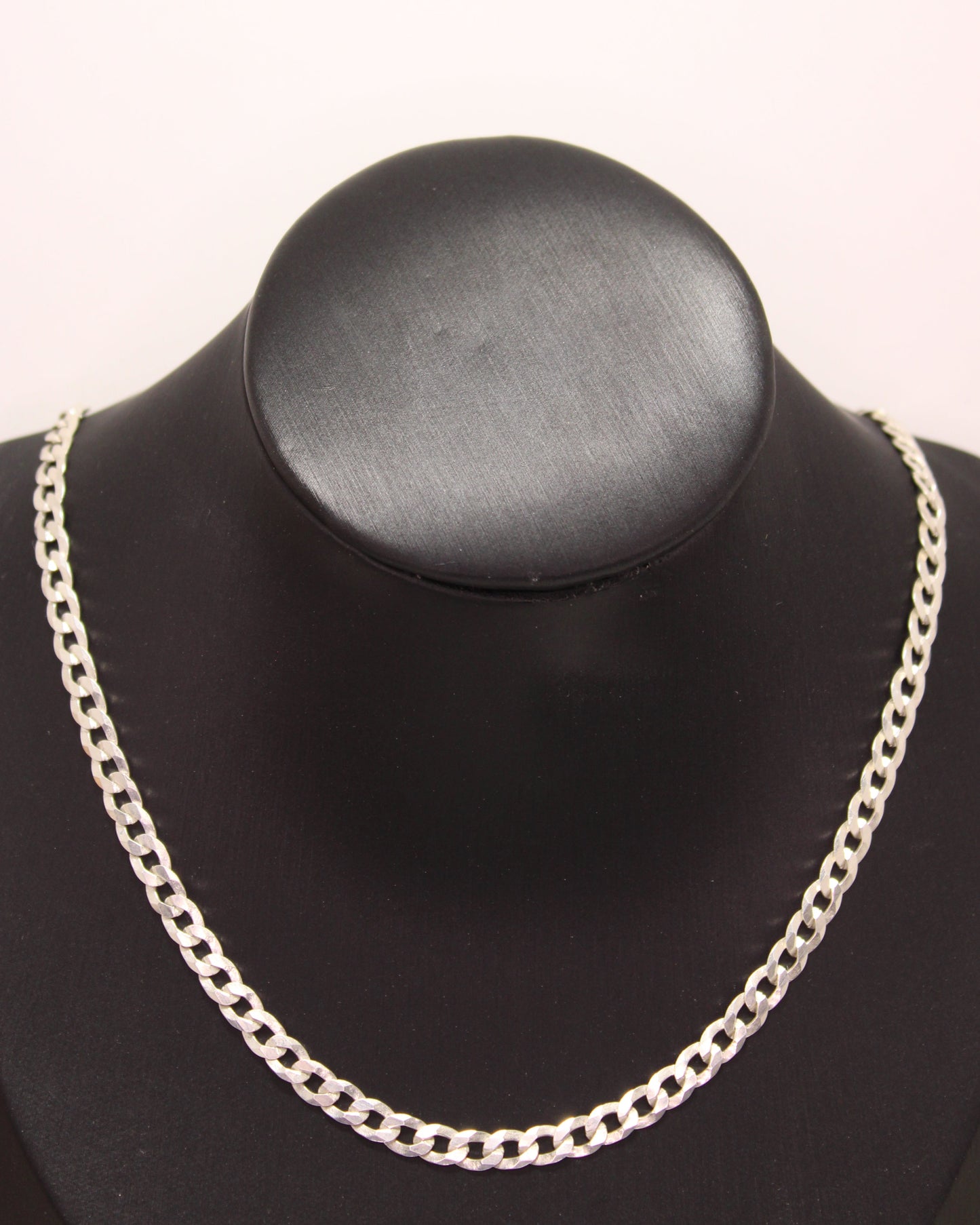 24" Cuban-Style Shiny Silver 925 Chain