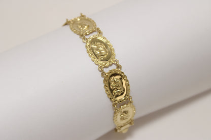14K Gold Elephant Plate Bracelet – Elegance with Meaning