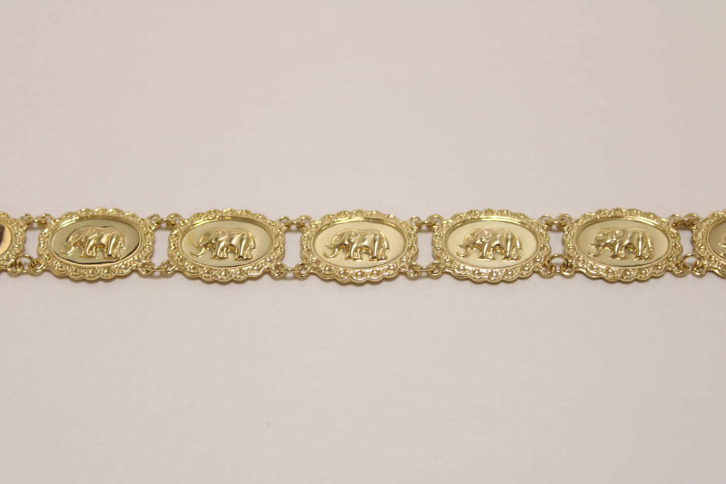 14K Gold Elephant Plate Bracelet – Elegance with Meaning