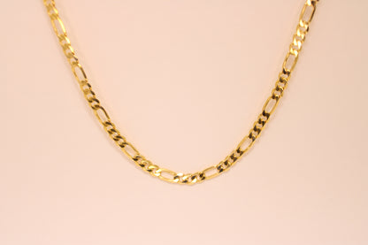 22" - 14K Gold Figaro Chain – Timeless Style with Bold Character