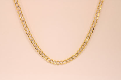 24" - 14K Two-Tone Cuban Link Chain – Bold Style, Luxury, and Striking Contrast