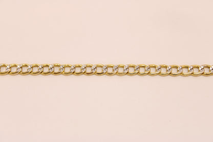 24" - 14K Two-Tone Cuban Link Chain – Bold Style, Luxury, and Striking Contrast