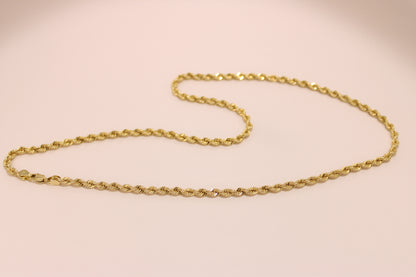 20" - 14K Gold Rope Link Bracelet – Classic Elegance with Lasting Strength