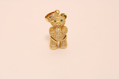 18K Gold Bear with Zircon Stones – Shine with Charm and Style
