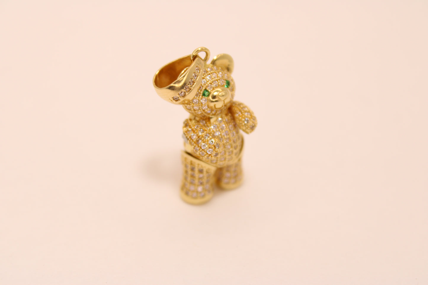 18K Gold Bear with Zircon Stones – Shine with Charm and Style