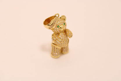 18K Gold Bear with Zircon Stones – Shine with Charm and Style