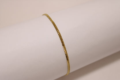 7" 18K Gold Cuban Link Bracelet