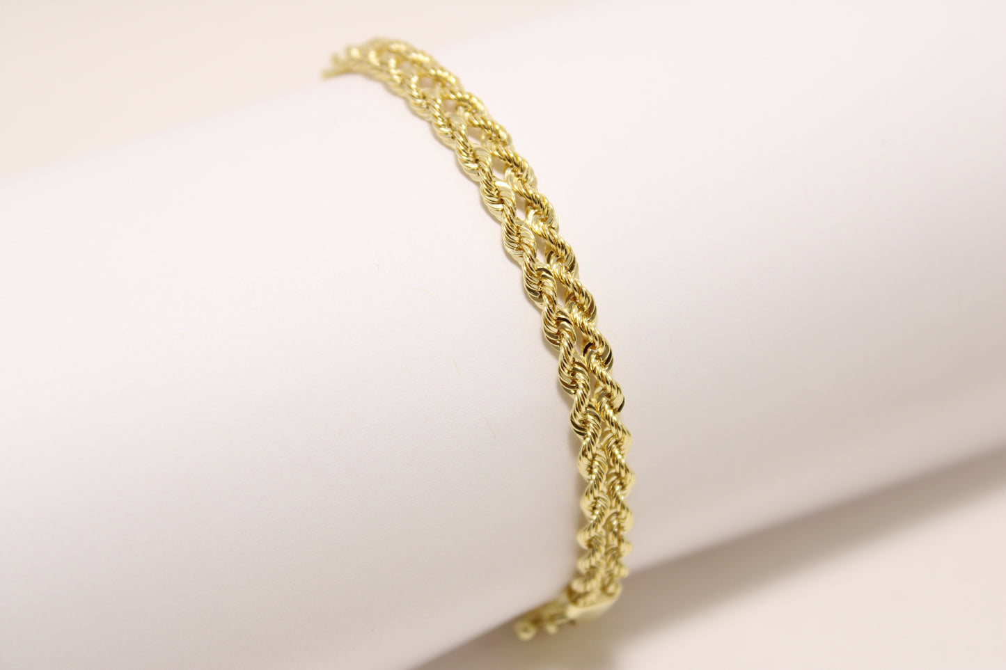 14K Gold Double Rope Chain and Bracelet Set