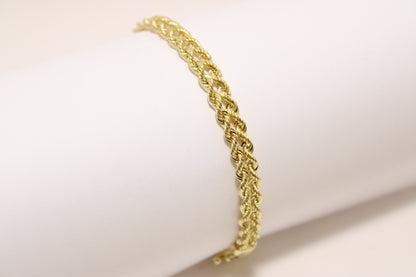 14K Gold Double Rope Chain and Bracelet Set