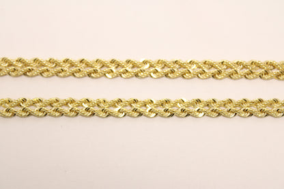 14K Gold Double Rope Chain and Bracelet Set